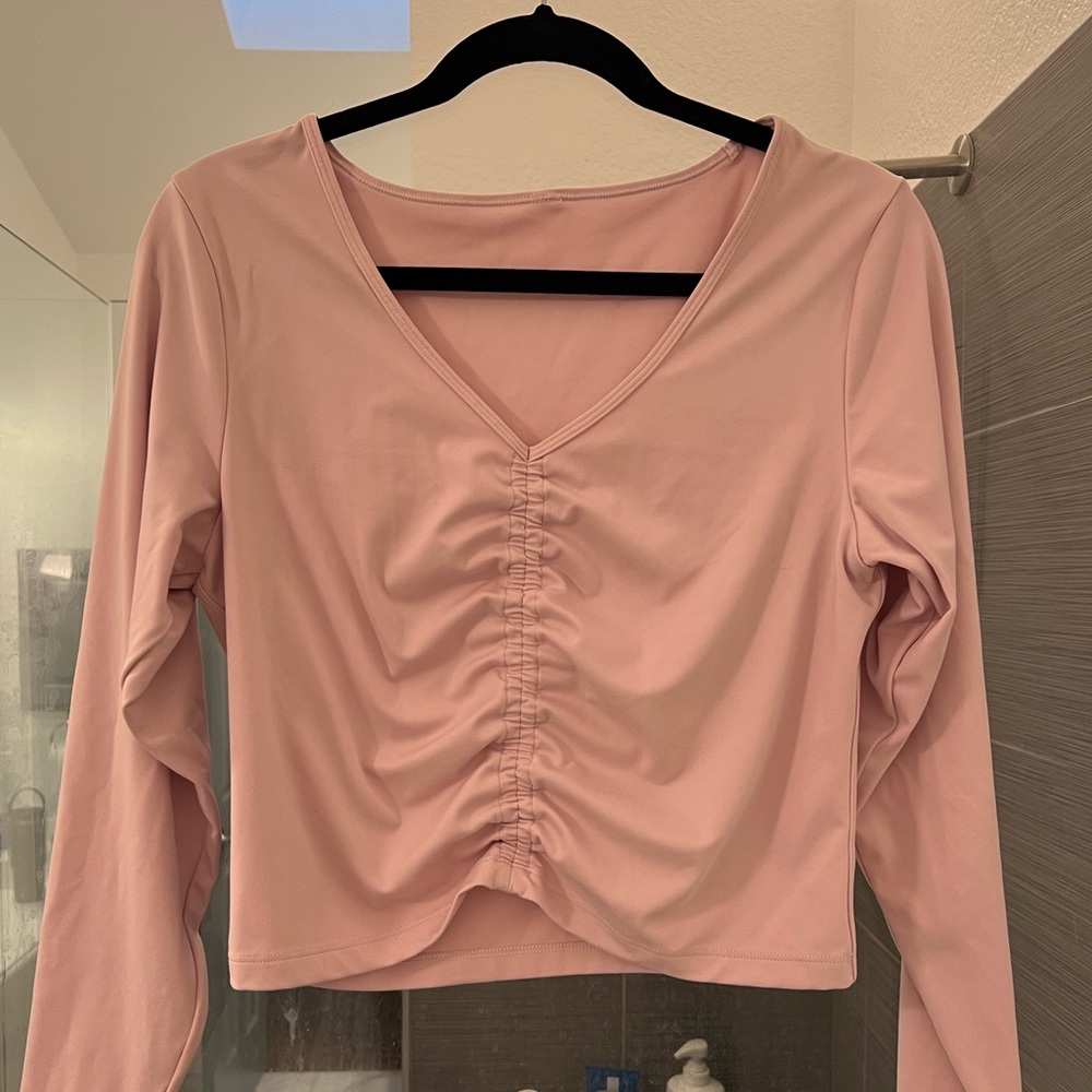All In Motion Pink Cropped Work Out Top